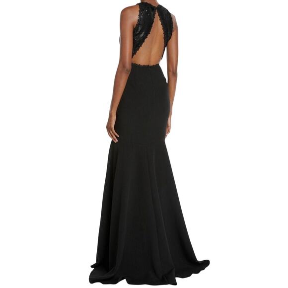 Naeem Khan‎ Nk32 V-Neck Trumpet Gown with Sequin Black Size 8 - Picture 2 of 12